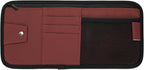 PATIKIL 1 Pcs Car Sun Visor Organizer, 12.8 x 6.5 Inch PU Leather Vehicle Storage Pouch Holder for Sunglasses Card Pen Driver License Car Accessories, Red