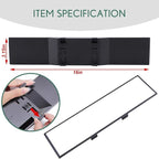 Universal Clip-on Wide Angle Mirror, Panoramic Flat HD Rearview Mirror, Anti-Glare, Clear Tint, Accessories for Car SUV Trucks Vehicles (16" x 3.15")