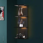 4-Tier Wall Shelf Unit with LED Lights, Floating Lack Shelf for Home Decor, Wall Mounted Vertical Display Shelf for Bedroom L