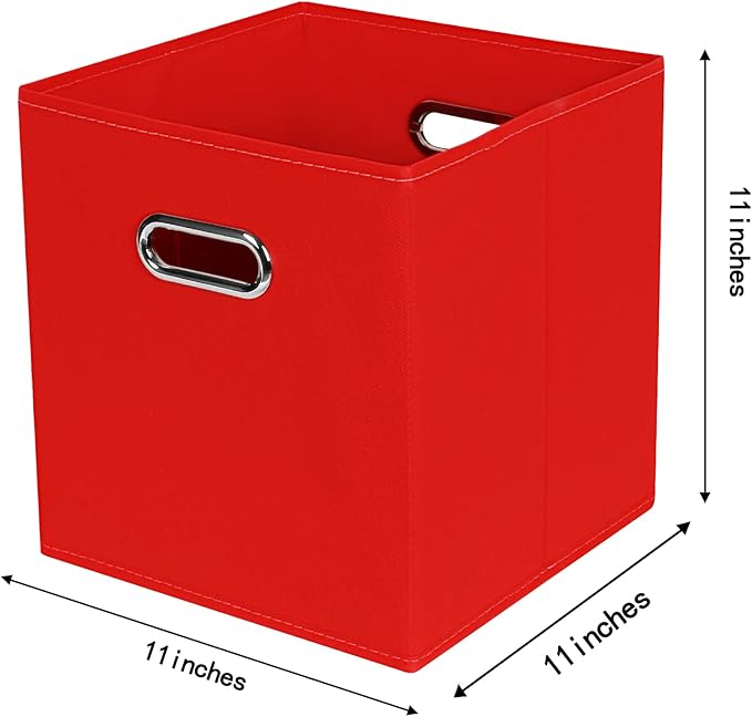 STOREONE Fabric Storage Bins Cubes Baskets Containers-(11X11X11) with Dual Handles for Shelf Closet, Nursery Home ， Bedroom O