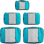 TravelWise Luggage Packing Organization Cubes 5 Pack, Teal, 2 Small, 2 Medium, 1 Large (TWPC-24)