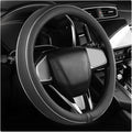Yourkar Leather Steering Wheel Cover, Breathable Anti-Slip Car Steering Wheel Protector for Max Diameter 15 Inch, Universal A