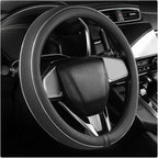 Yourkar Leather Steering Wheel Cover, Breathable Anti-Slip Car Steering Wheel Protector for Max Diameter 15 Inch, Universal A