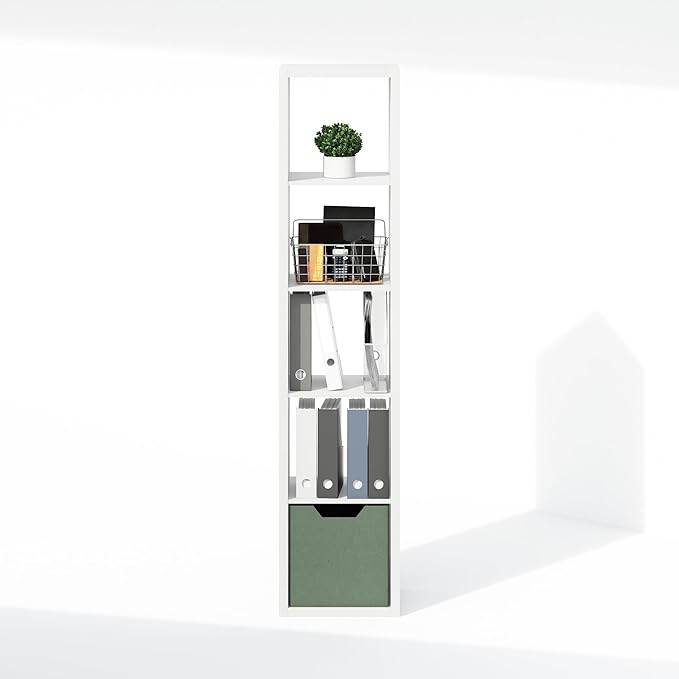 Furinno Cubic Closet Organizers and Storage, 5-Cube Closet Organizer, Open Shelf Closet Storage, Extra Thick Frame for Wardro