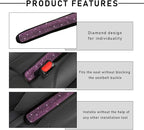 2PCS Bling Car Seat Gap Filler, Sparkling Rhinestone Side Seat Gap Blocker Stop Things from Dropping, Soft Foam Car Truck Filler Blocker Fill The Gaps Between Seats and Console (Pink)