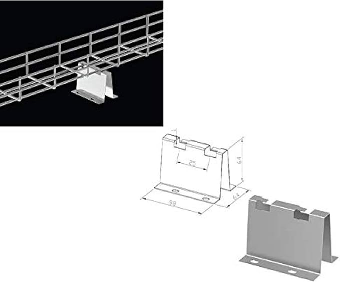 Kable Kontrol Floor Supports – Wire Mesh Cable Tray Support - Wire Mesh Tray Cable Management Rack Cable Basket, Zinc Plated 
