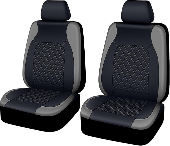 AUTOFAN Premium Universal Pu Leather Car Seat Covers - Front Seats, Airbag Safe, Water-Resistant Durable Vinyl, Fits 95% of C