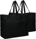 Extra Large Canvas Tote Bag - Big Reusable Grocery Shopping Heavy Duty Foldable