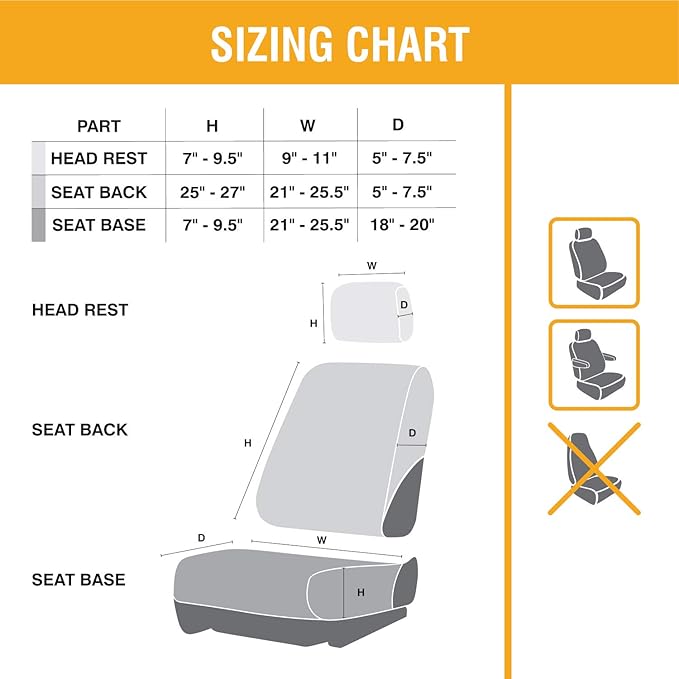 Browning Universal Front and Bench Seat Covers, Water Resistant for Car, Truck, and SUV , Chevron (Heather Gray / Black)