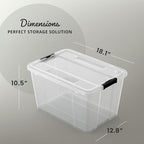 Lifetime Appliance Parts 6 PACK 34 Qt. Plastic Storage Bin Tote Organizing Container with Ultra Durable Lid & Secure Latching