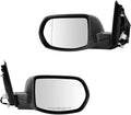 TRQ 2 Piece Driver and Passenger Side Mirror Assembly Set Electric Adjustment Non-Heated No Memory Black Compatible with 2012