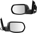 TRQ 2 Piece Driver and Passenger Side Mirror Assembly Set Electric Adjustment Non-Heated No Memory Black Compatible with 2012