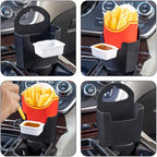 2 Pack French Fry Holder for Car Multi-Purpose Fast Food Drink Cup Holder Expander Car Storage Box Holder with Dipping Sauce 