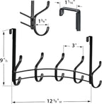 LYNK Professional® Home™ Over the Door Hooks - 10 Hook – Over the Door Coat Rack - Over the Door Hanger - Hanging Towels or C