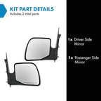 TRQ 2 Piece Driver and Passenger Side Mirror Assembly Set Electric Adjustment No Heat No Memory Black Compatible with 2003-20