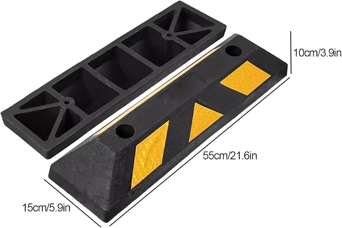 Parking Stopper for Garage, Garage Parking Aid, Parking Aid Rubber Curb Wheel Stopper, for Various Garages and Parking Lots