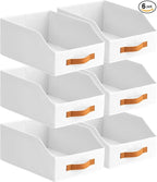 Homsorout Fabric Storage Bins for Organizing - 6 Pack Large Trapezoid Collapsible Storage Bins with Front Handle, Closet Orga