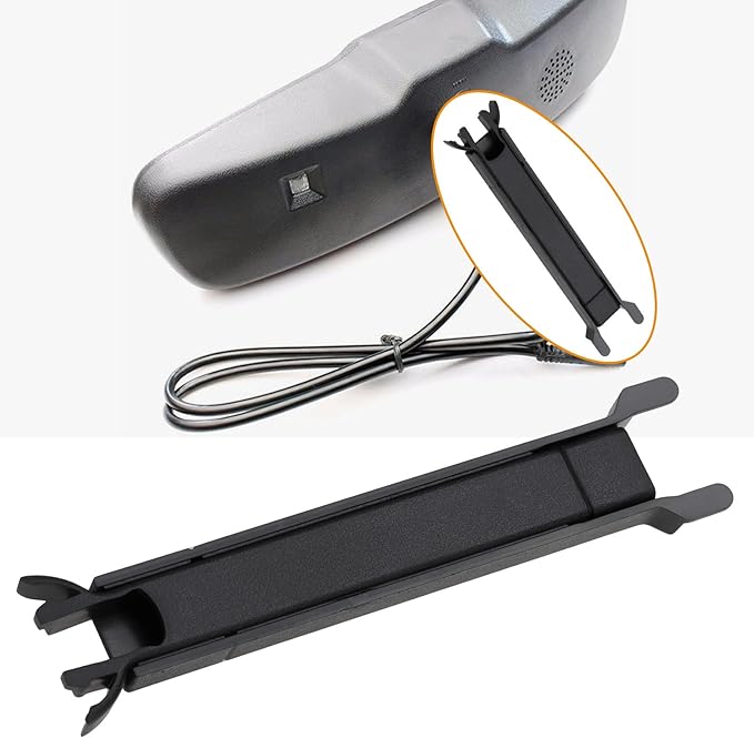 2X Rearview Mirror Wire Cover with Fixing Wires 9.5x1.8x0.9cm for Universal Car Rearview Mirror, Black