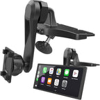 CD Slot Car Mount for Portable CarPlay Screens with Extension Arm, Adjustable Angles, Low Profile, Integrated Mounting Solution for in-Car Android Display Monitors (4-Tab Bracket Mount)