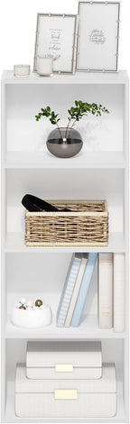 Furinno Luder Bookcase / Book / Storage, 4-Tier, White