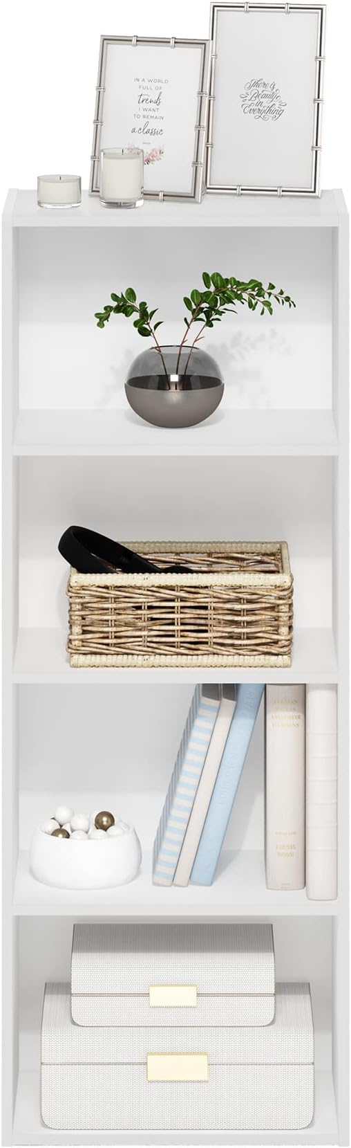 Furinno Luder Bookcase / Book / Storage, 4-Tier, White
