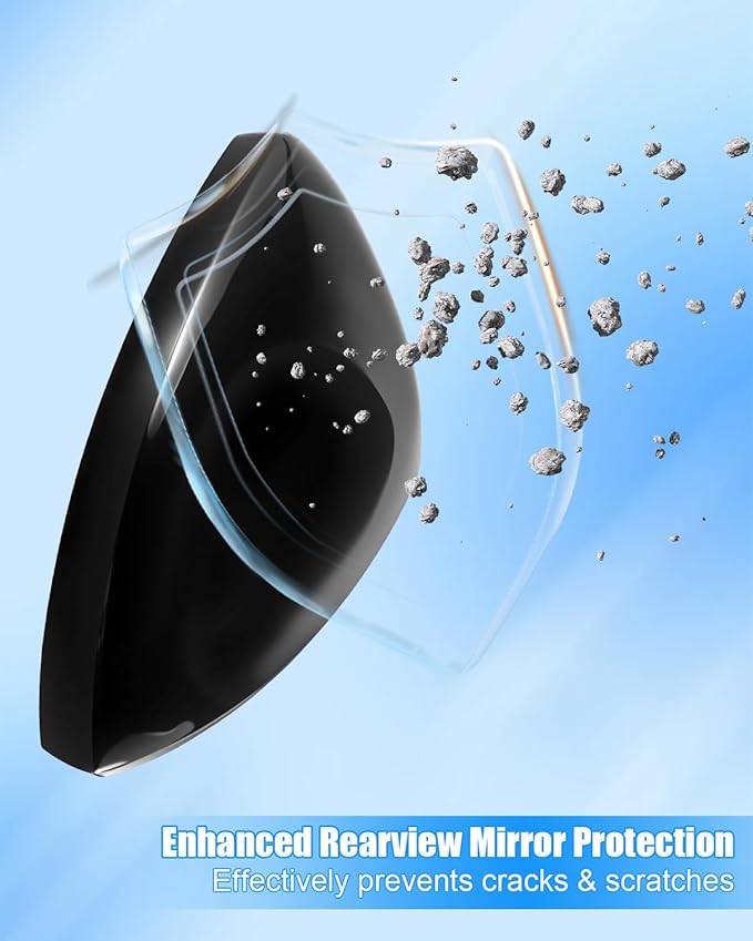 Left Driver Side Mirror Cover Fit for Volkswagen Jetta 2019 2020 2021 2022 2023 2024, Rearview Mirror Cover Without Turn Signal Replace 17A857537AGRU, Black