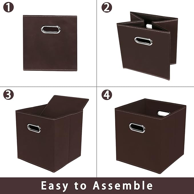Fabric storage bins Cubes, Fabric Cube Organizer with Handle, Foldable Cube Bins for Cloth or Accessary Storage, 11x11x11, Se
