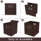 Fabric storage bins Cubes, Fabric Cube Organizer with Handle, Foldable Cube Bins for Cloth or Accessary Storage, 11x11x11, Se