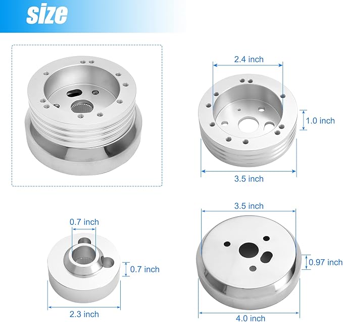 5 & 6 Hole Billet Steering Wheel Hub Adapter Compatible with 1969-1994 Chevrolet Chevy GM Flaming River Ididit Buick Jeep Pontiac Oldsmobile