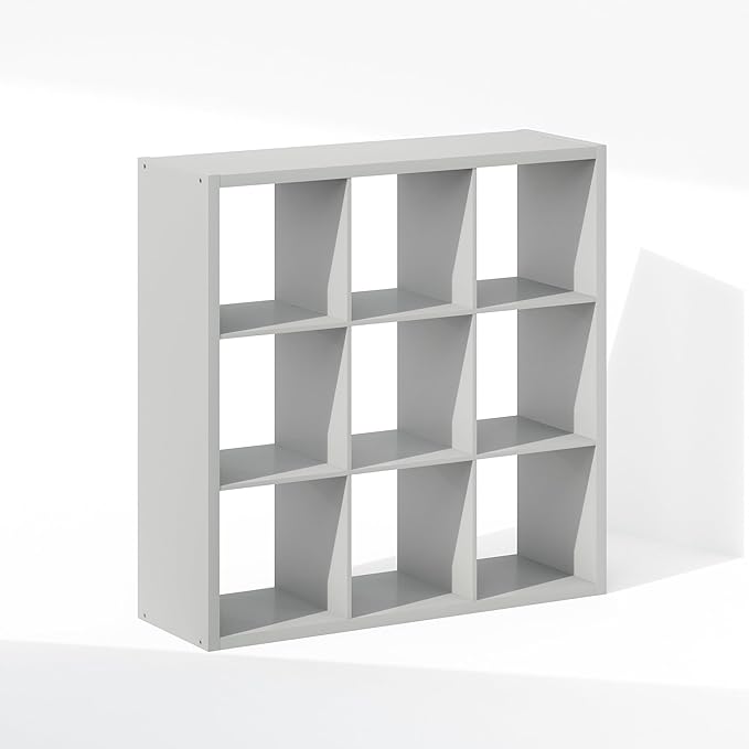Furinno Cubic Closet Organizers and Storage, 9-Cube Closet Organizer, Open Shelf Closet Storage, Extra Thick Frame for Wardro