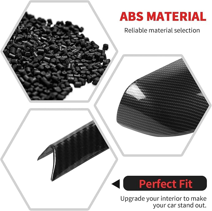 RT-TCZ Rearview Mirror Cover Reversing Mirror Base Cover Trim Kit Decoration Accessories for Ford Mustang 2015-2023 (Carbon Fiber)