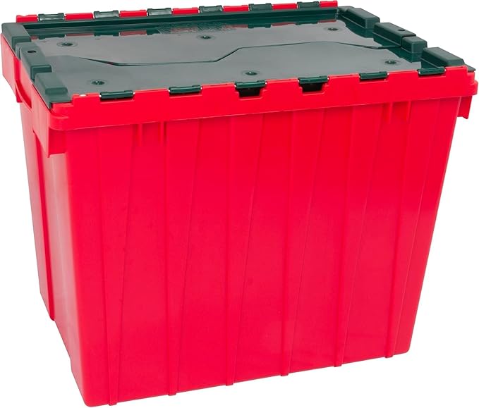 Akro-Mils KeepBox 18 Gallon Storage Container, Nesting and Stackable Plastic Storage Box with Lid Attached, Organizer Tote fo