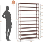 VILICK 11 Tiers Tall Wide Shoe Rack 55 Pairs Large Capacity Sturdy Durable Shoe Rack for Closet Metal Shoe Organizer Shelf wi