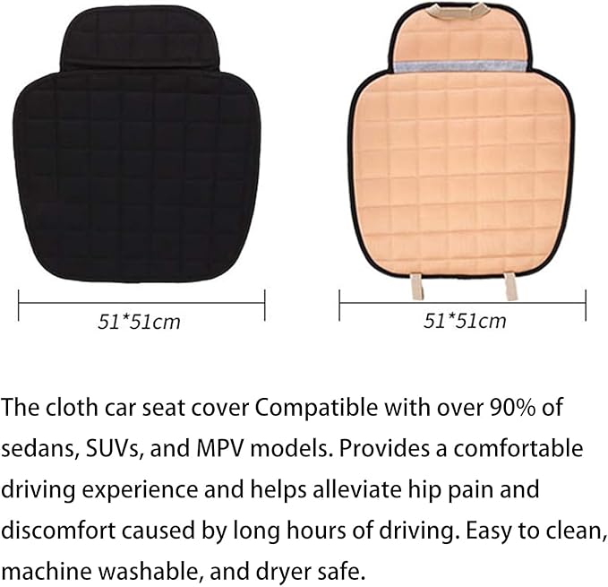 Suninbox Car Seat Cover,2 Pack Linen Bottom Seat Covers for Trucks, Car Seat Pad,Car Seat Cushion Breathable Ventilated Front