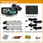 Backup Parktronic System Car Auto Vehicle Reverse with 8 Parking Sensors kit Distance Detection LCD Distance Display Sound Wa
