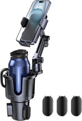 Car Cup Holder Phone Mount, 2 in 1 Cup Holder Cell Phone Holder with Expander Adjustable Base for Car,360°Rotation Phone Moun