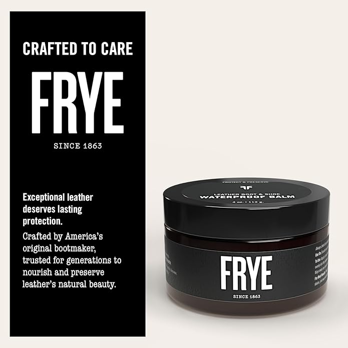 Frye Leather Boot and Shoe Waterproof Balm, Weather Protection Conditioner with Mink Oil and Beeswax, Made in USA, BPA-Free