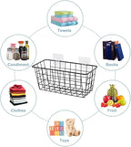 JUNCHU CHERRY 5 Pack Hanging Storage Basket, Bathroom Basket, Household Goods, with Traceless Tape, no Drilling, for Cabinet 