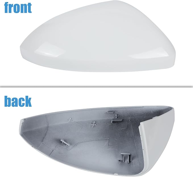 DERI Passenger Side Mirror Cap Compatible with Volkswagen Jetta 2019 2020 2021 2022 2023 2024 2025, Right Side Mirror Cover fit for VW Jetta US Version Without Turn Signals, Super white
