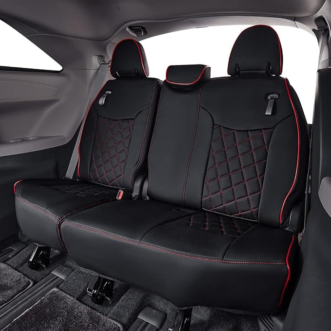 EKR Sienna Seat Covers for 2021-2026 Toyota Sienna LE, XLE,8 Seats,2nd Row 4/2/4 Split,Waterproof Seat Covers Full Set for Tr
