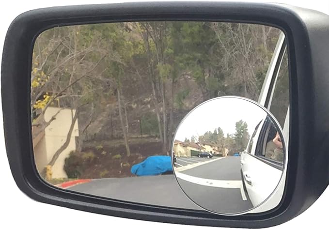 Blind Spot Mirror, Ampper 3-3/4" Round HD Glass Convex Aluminum Frame Wide Angle Rear View Mirror For Large Vehicles, Car Suv Truck(Pack Of 2)