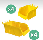 WallPeg Peg board Bin Kit - Kit PB-4 - Pegboard Accessories for Garage Storage & Tool Organizer - Workbench Bins Pegboard Acc