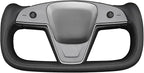 MEWANT Hand Stitched Tesla Model S Yoke Real Leather Steering Wheel Cover Wrap for Tesla Model S 2021-2023 / Model X 2021-2023 Tesla Yoke Steering Wheel Accessories(3D Style)