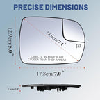 Passenger Right Convex Side Mirror Glass, Heated with Blind Spot Mirror - Compatible with Ford Edge 2015-2018, Replace# FT4Z17K707D