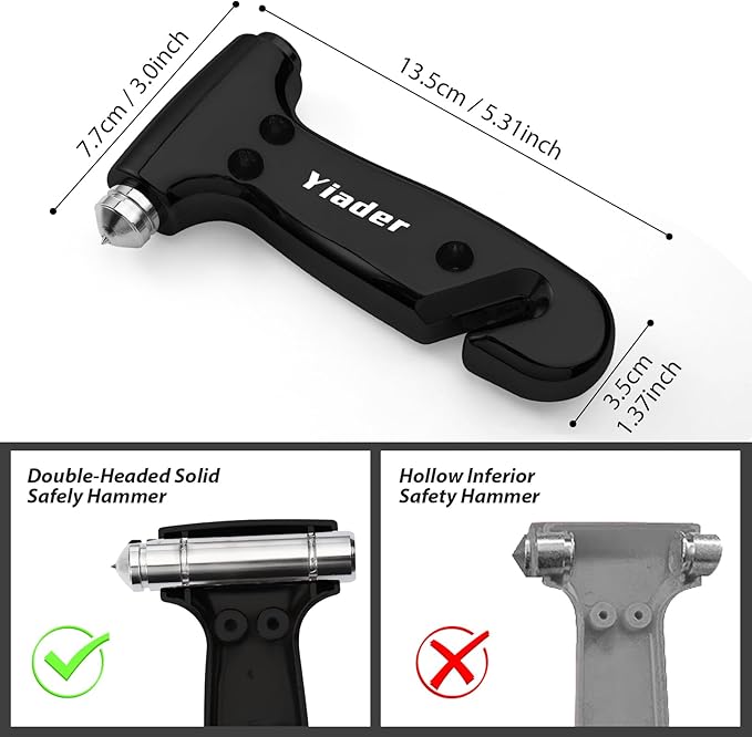 Car Safety Hammer, 3-in-1 Emergency Escape Tool with Window Breaker and Seat Belt Cutter, Safety Emergency Car Escape Tool fo