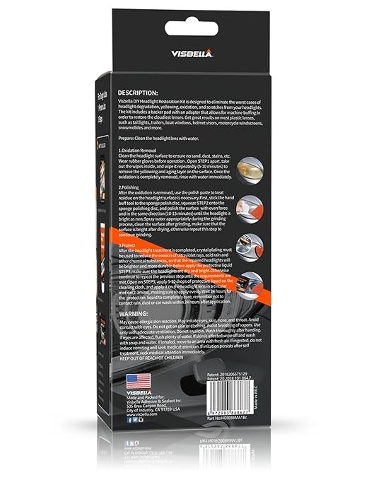 Auto Vehicle Headlight Restoration Kit, DIY Car Care Electric Repair Kit to Restore Oxidation Hazy Yellow Scratch for Headlig