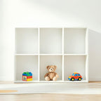 6 Cube Storage Organizer with Anti Tipping Kits, Horizontal Vertical Bookshelf Display Shelf with Closed Back Panel, Modern W