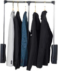Pull Down Clothes Rail,Extendable Wardrobe Rod,Heavy Duty Hanger,Adjustable Telescopic Lift Rod,for Hanging Clothes Wardrobe,