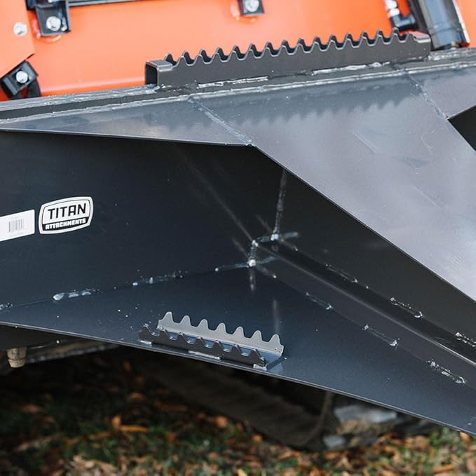 Titan Attachments Skid Steer Ice Scraper with Down Pressure, Pivoting Center Point, and Replaceable Notched Disc - Move Forward, Backward, and Side to Side for Efficient Snow and Material Removal