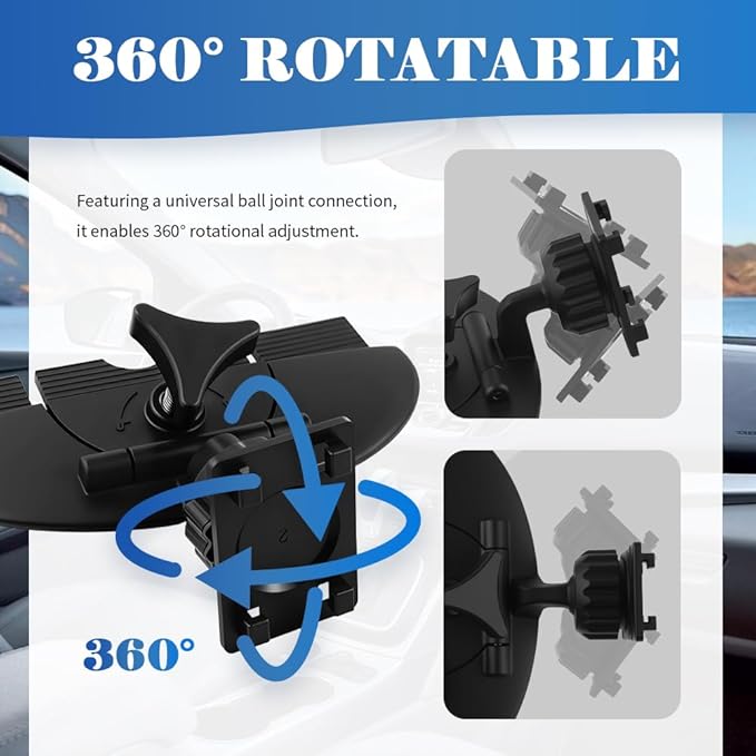 CD Slot Mount for Carplay Screen 360° Rotatable,Anti-Vibration CD Mount for Carplay Screen GPS Display,Portable Carplays CDs Mounts Car Accessories for 7"-10.5" Display